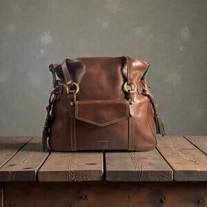 Dooney & Bourke The Smith Bag 8L820 CS Chestnut Leather Satchel Tassel NWT